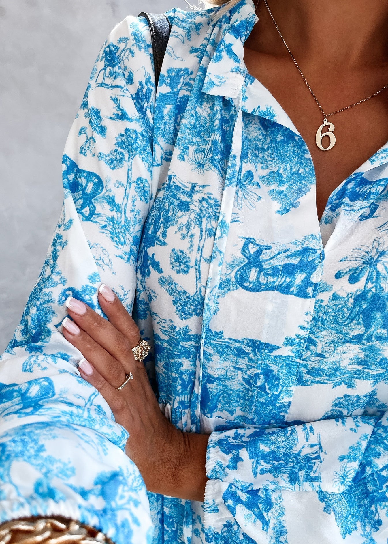 Green Print Exra Large Hem Cotton Holiday Dress Spring