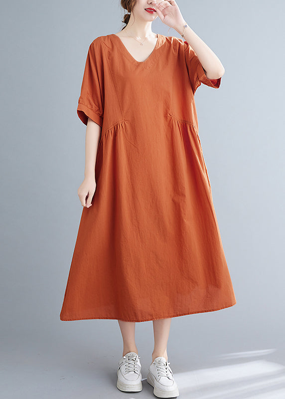 Green V Neck Cinched Pocket Dress Short Sleeve
