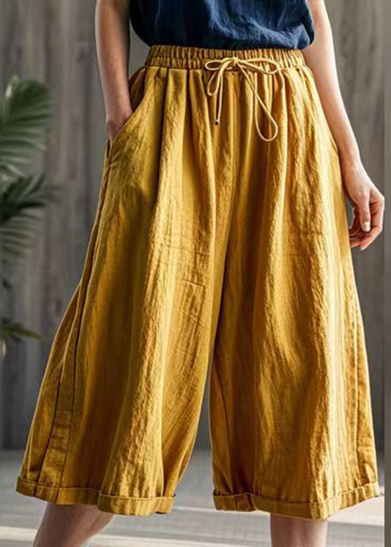 Khaki Tie Waist Wide Leg Pants