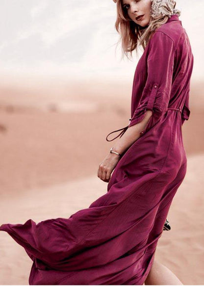 Mulberry Button Beach Gown Maxi Dresses
