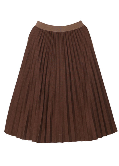 Natural Chocolate Thick Pleated Skirt Winter