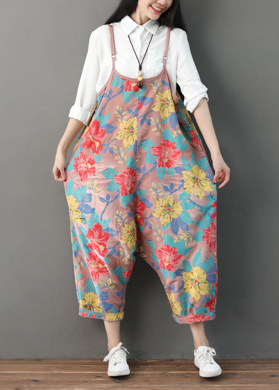 Natural Pink Print Jumpsuit Spring