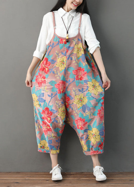 Natural Pink Print Jumpsuit Spring
