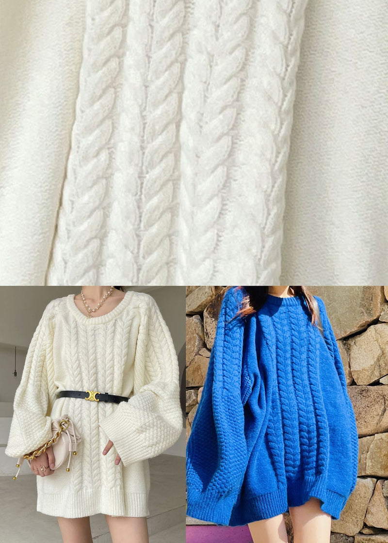 Natural White Cable Knit Dress Winter