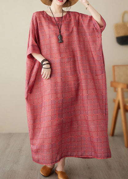 Red Print Party Long Dress Summer
