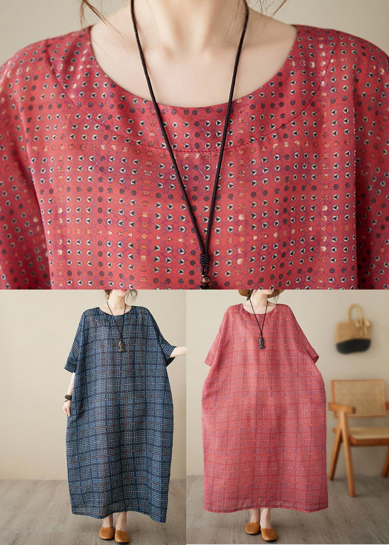 Red Print Party Long Dress Summer