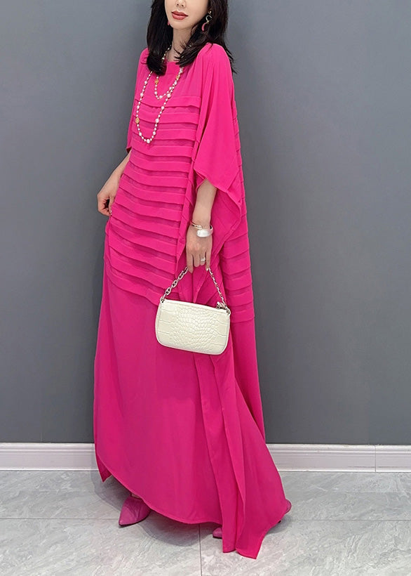 Rose Patchwork Maxi Dress Short Sleeve