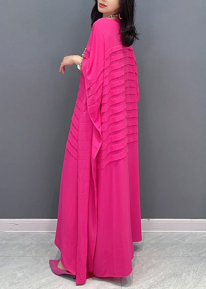 Rose Patchwork Maxi Dress Short Sleeve