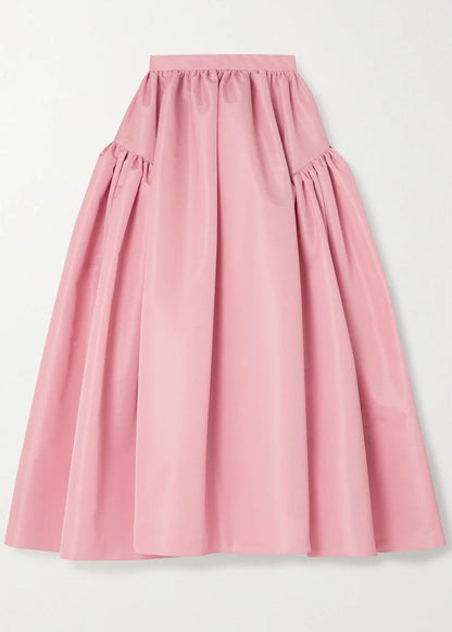 Pink Pleated Skirt Spring