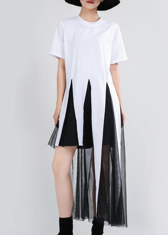 White Patchwork Lace Summer Cotton Dress