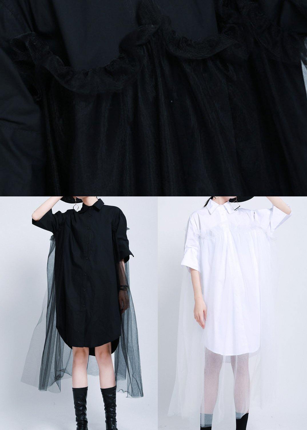 White Peter Pan Collar Button Holiday Summer Cotton Dress