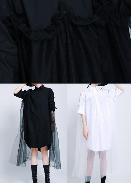 White Peter Pan Collar Button Holiday Summer Cotton Dress