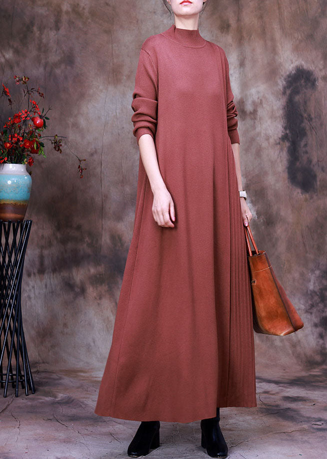 Chocolate Slim Fit Knit Dress Spring