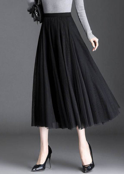 Grey Tulle a Line Skirts Spring