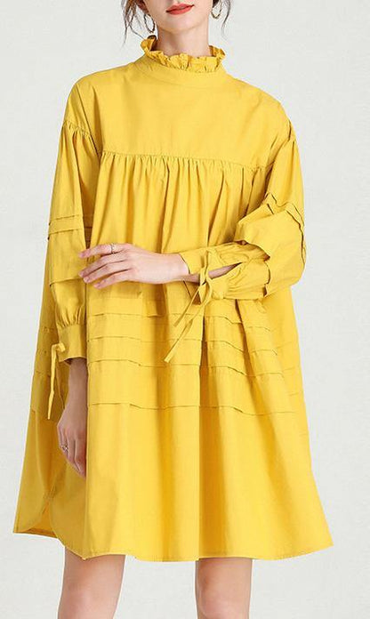 Grey Flowers Stand Cotton Bow Spring Maxi Dresses