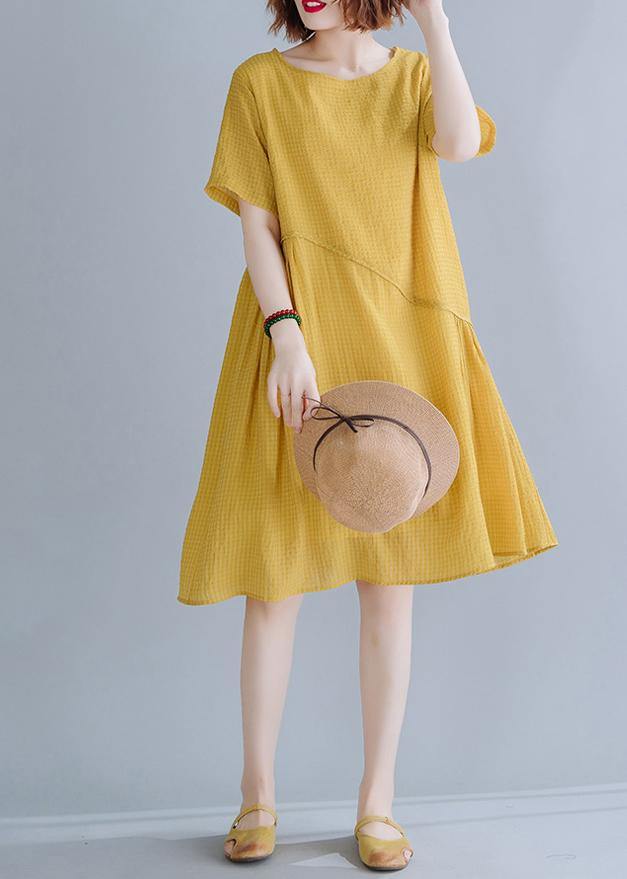 Yellow Asymmetrical Design Maxi Summer Chiffon Dress