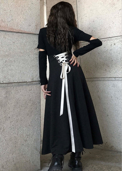 Diy Black Cinched Bow Skirt Spring