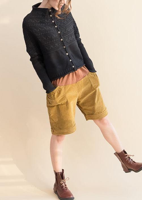 Pullover Black Knitted Cardigans Oversized Fall Knitted Coat O Neck Button Down Tops