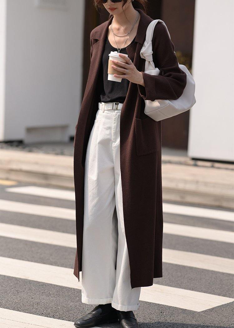 Pullover Chocolate Patchwork Knit Sweat Tops