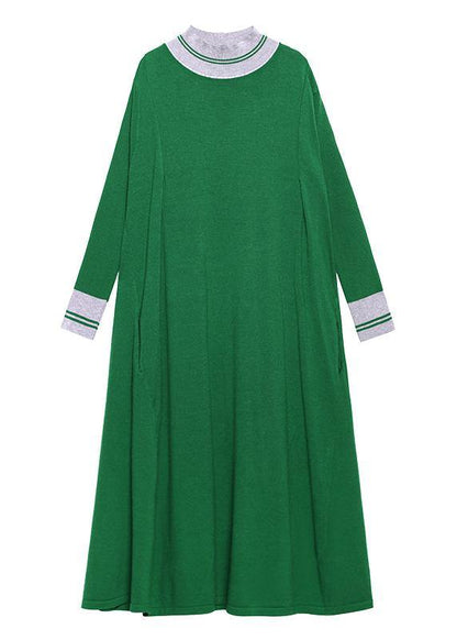 Pullover Green Sweater Dresses O Neck Extra Large Hem Diy Sweater Dresses