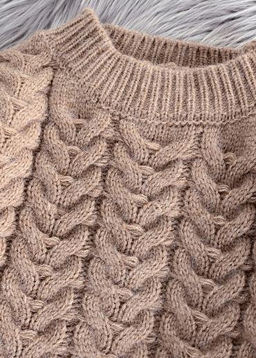 Pullover Khaki Sweater Wardrobes Street Style O Neck Thick Oversize Fall Knitwear