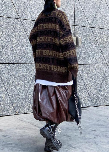 Pullover Winter Chocolate Sweaters Alphabet Knit Blouse