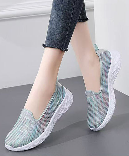Purple Flat Shoes for Knit Fabric Unique Flat Feet Shoes