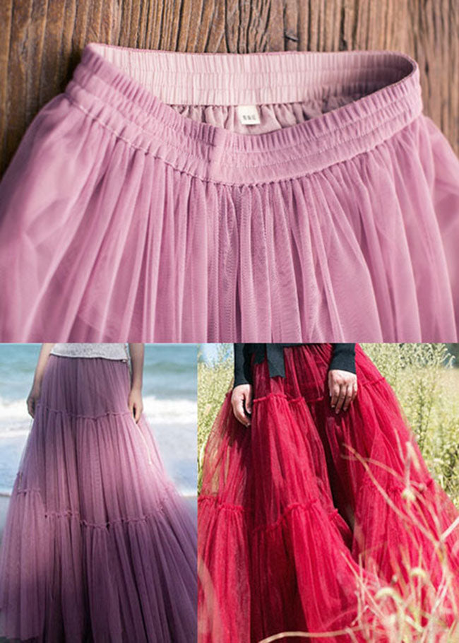 Purple Patchwork Tulle Beach Skirts Spring
