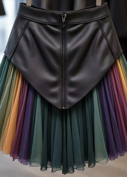 Rainbow Original Design High Waist Tulle Patchwork Skirts