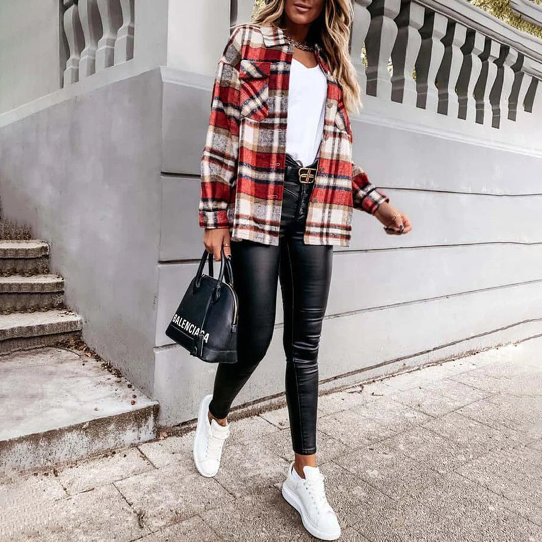 JO | Checked fall coat