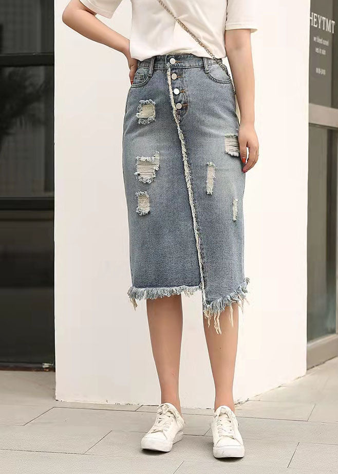 Retro Large Elastic Waist Spring New Denim Skirt
