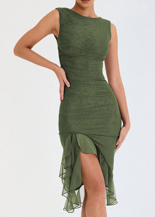 Ruched Dress Robe Summer Backless Club Party Dress