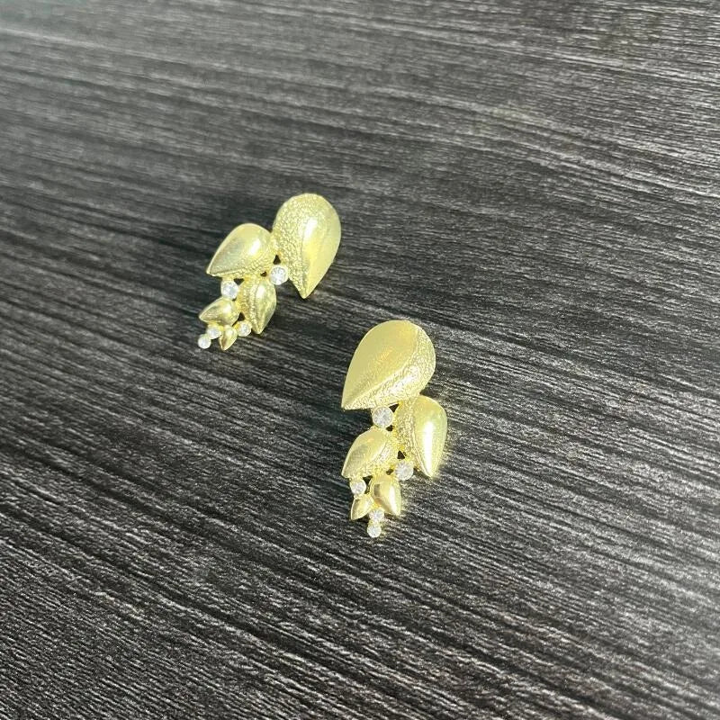 Delicate Artisan Gold Earring