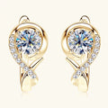 Golden Crystal Stud Flower Earrings