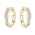 Zirconia Gold Braided Earrings
