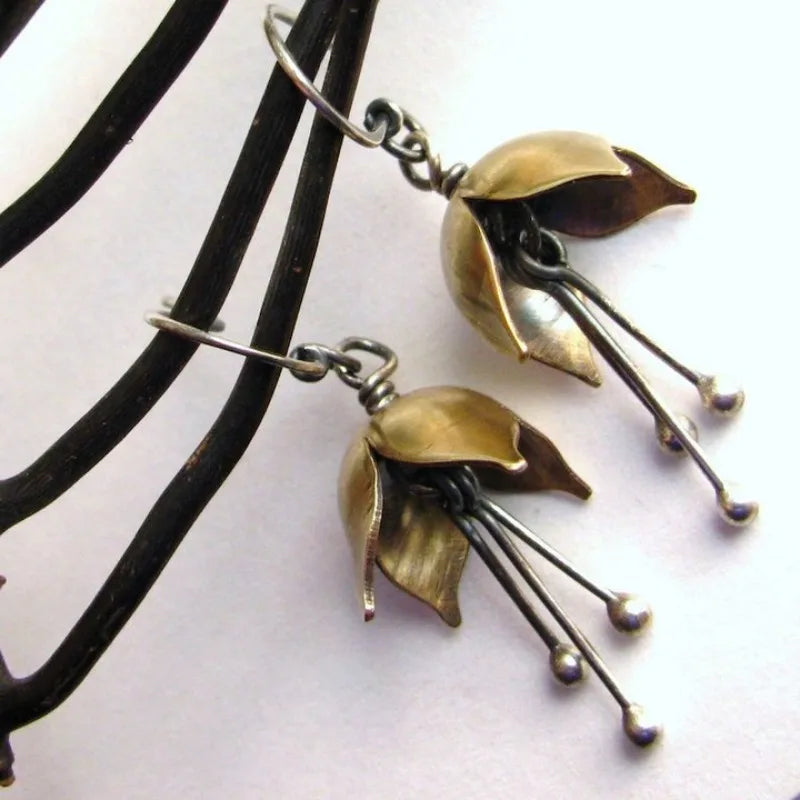 Delicate Artisan Gold Earring