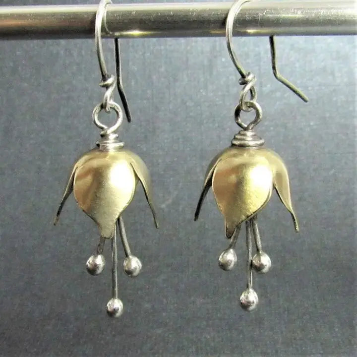 Delicate Artisan Gold Earring