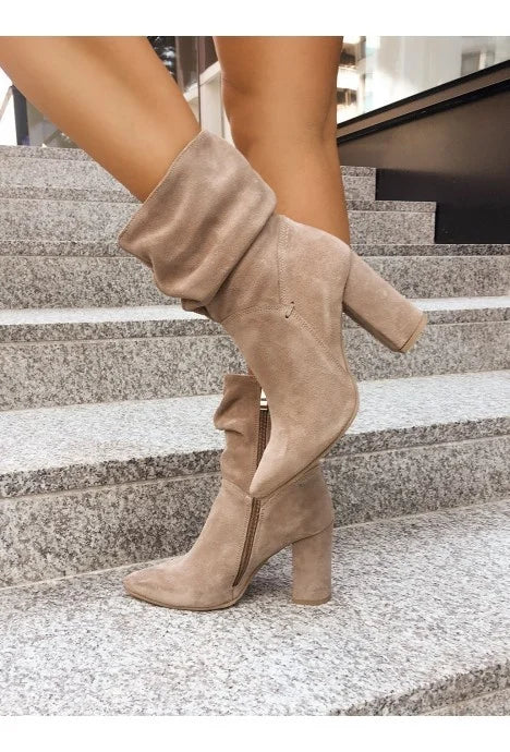 KS | Boots with suede block heel