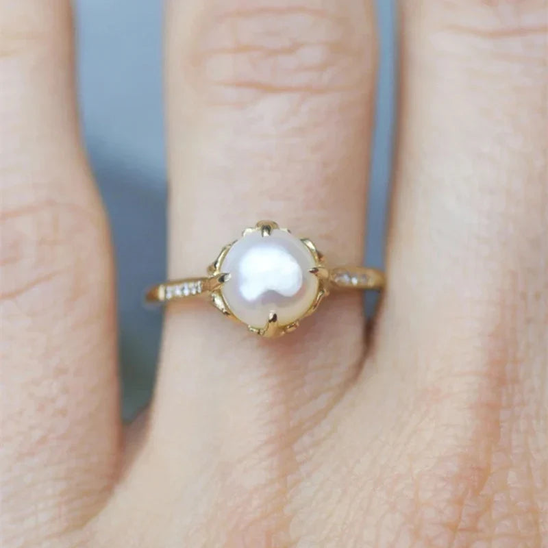 Romantic Pearl Ring for Special Moments