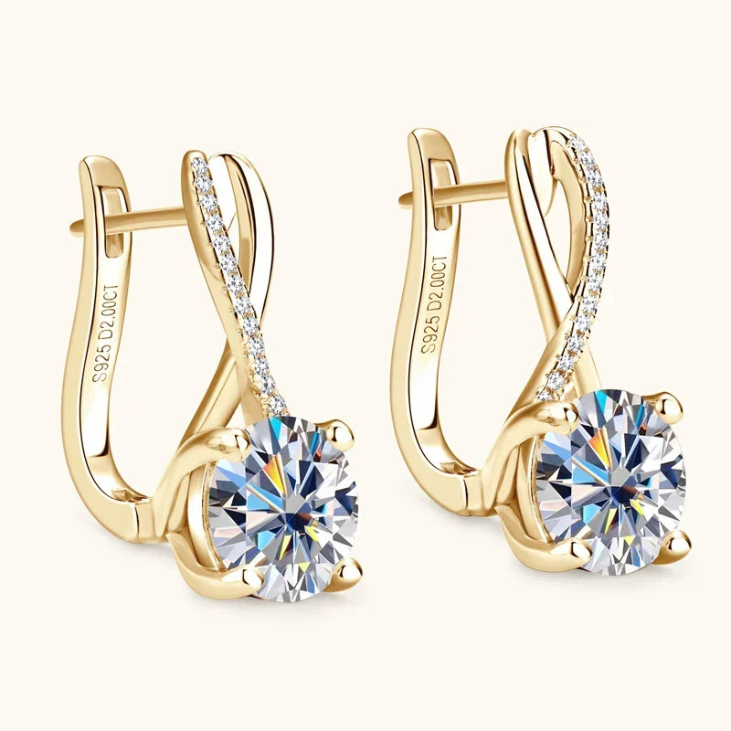 Crystal Drop Huggie Earrings