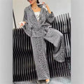 JO | Set consisting of leopard print vest, long sleeve pocket and trousers with elastic waistband