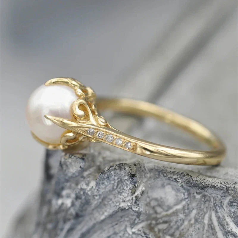 Romantic Pearl Ring for Special Moments