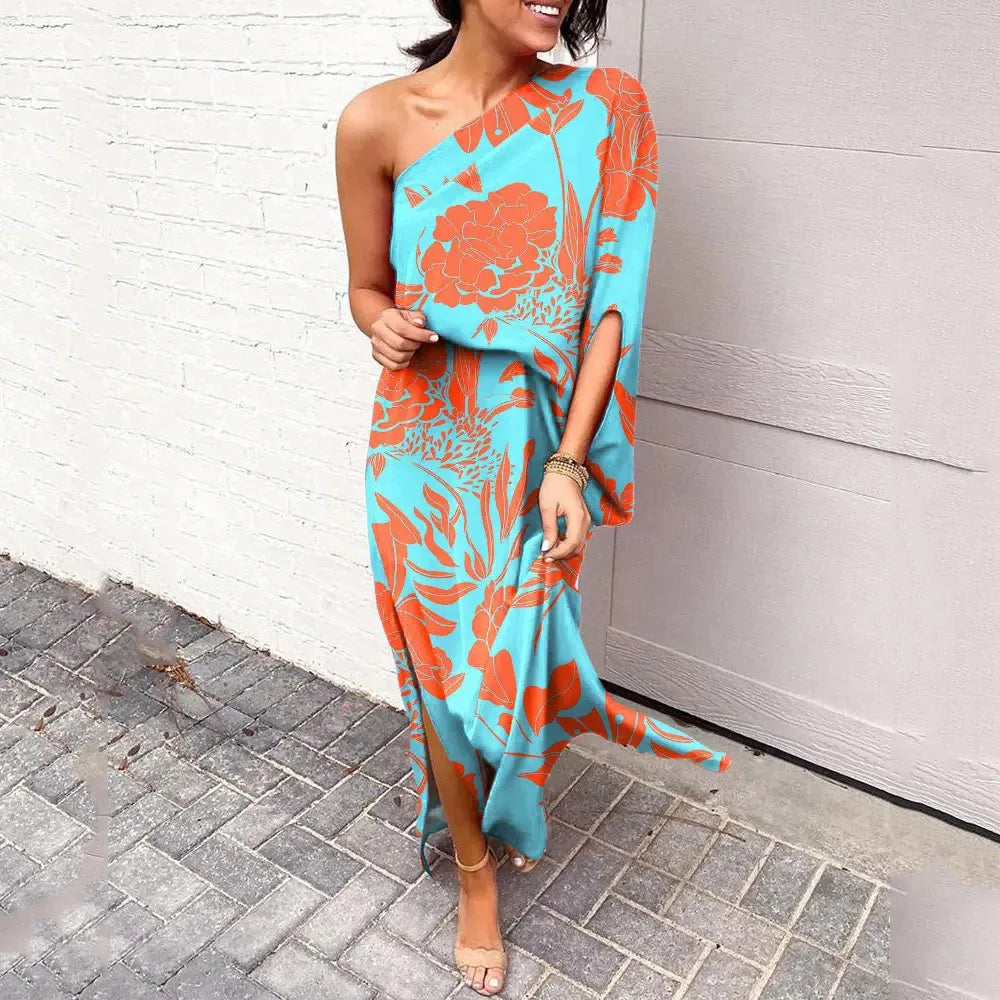 KS | Dresses with diagonal shoulders