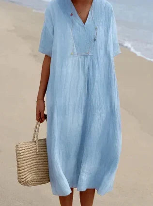 KS | Midi dress with V-neck