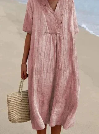 KS | Midi dress with V-neck