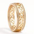 Scrollwork Halo Ring