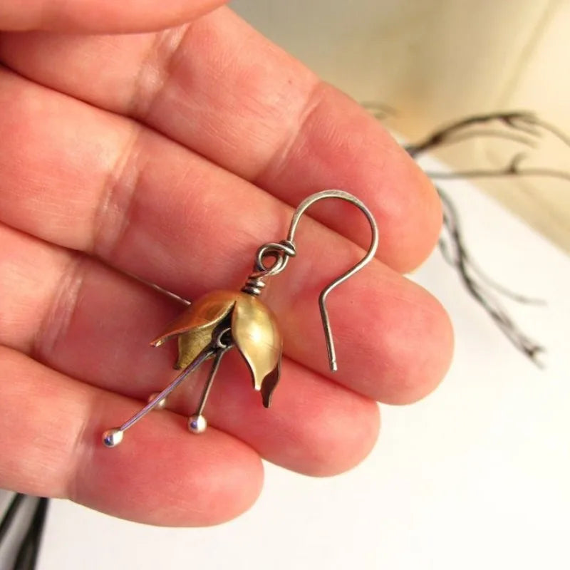 Delicate Artisan Gold Earring