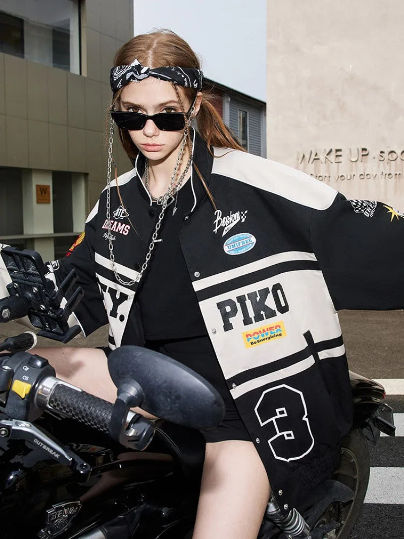 JO | Great racing jacket with badges and emblems