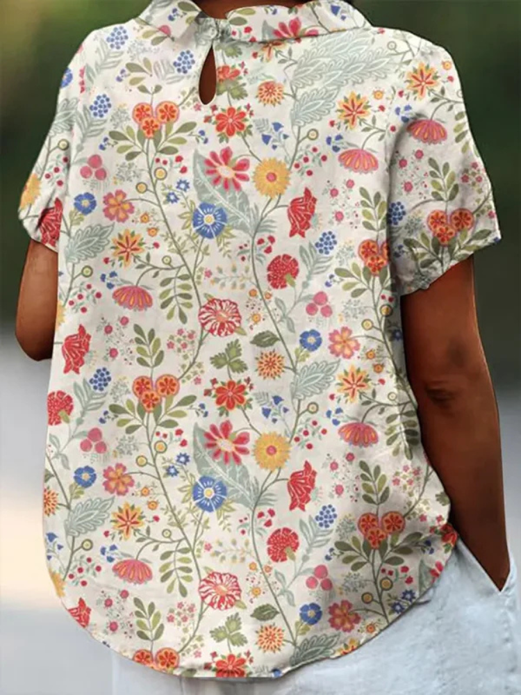 LM | Blouse with floral print for women