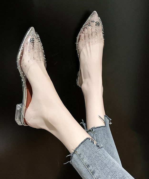 Silver Zircon Splicing Clear Best Sandals for Walking